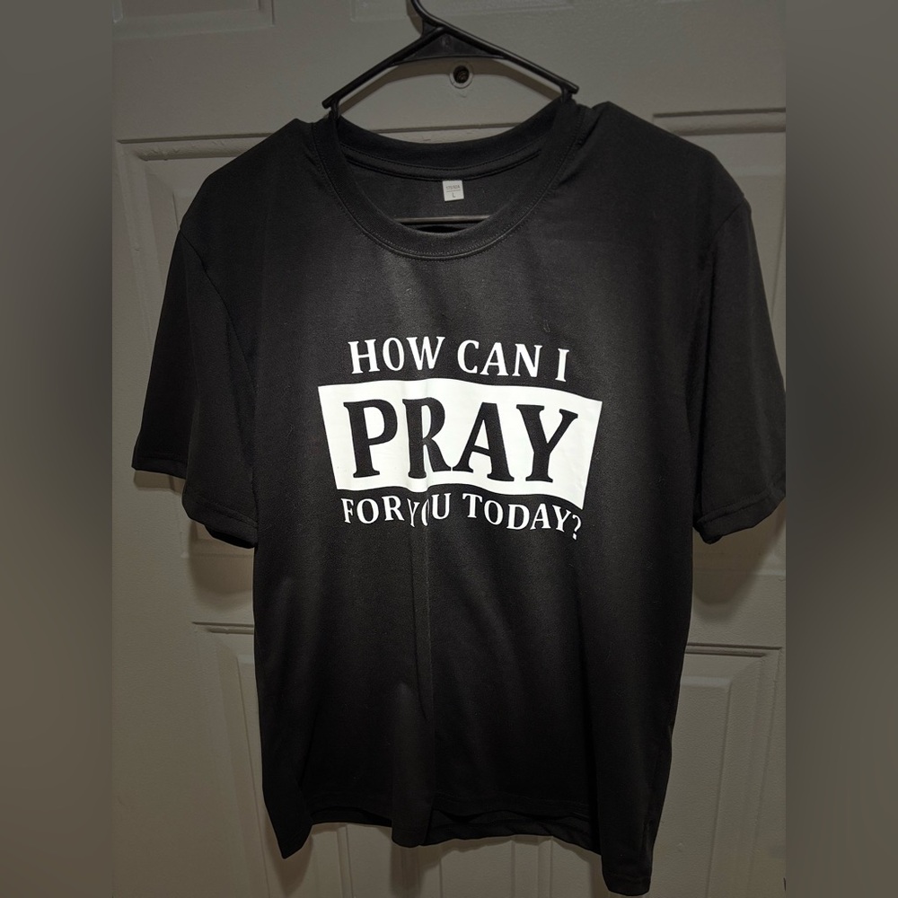 Black Graphic T-Shirt with White Text